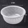 17 x 6 Inch Round Plastic Mesh Storage Basket / Utility Tub (White)