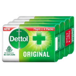 (60g x 4 Packs) - Dettol Original Bathing Soap 100% Germ Protection