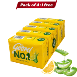 100gm(Pack of 4 + 1 Free) -Godrej No.1 Lime & Aloe Vera Soap  For Fresh & Glowing Skin