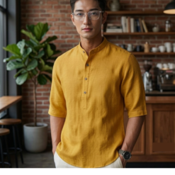 Pure cotton 100% premium short kurta mens