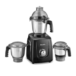 Sujata MG01 1000W Mixer Grinder (Black) - 3 Heavy Duty Stainless Steel & Polycarbonate Jars Ke Saath