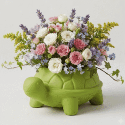 Alternative view of Cute Turtle Shape Plastic Planter Pot | Small Animal Succulent & Flower Plant Container for Home & Garden