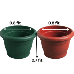 Green & Red Plastic Plant Pots (0.8 ft x 0.7 ft) -