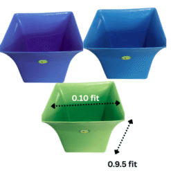 Set of 3 Flared Square Plastic Pots  Gamla (Multicolor) - 0.10 ft x 0.9.5 ft