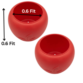 Set of 2 Round Red Plastic Pots with Leaf Design small Gamla- 0.6 ft x 0.6 ft