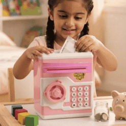 Kids Mini ATM Piggy Bank | Password Lock wala Electronic Money Safe Box | Automatic Note Scroll Saving Toy