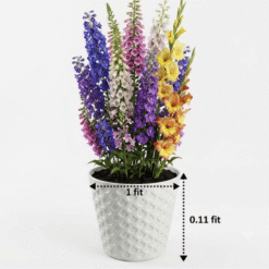 Alternative view of Elegant White Textured Pattern Plastic Pot - 1 ft x 0.11 ft